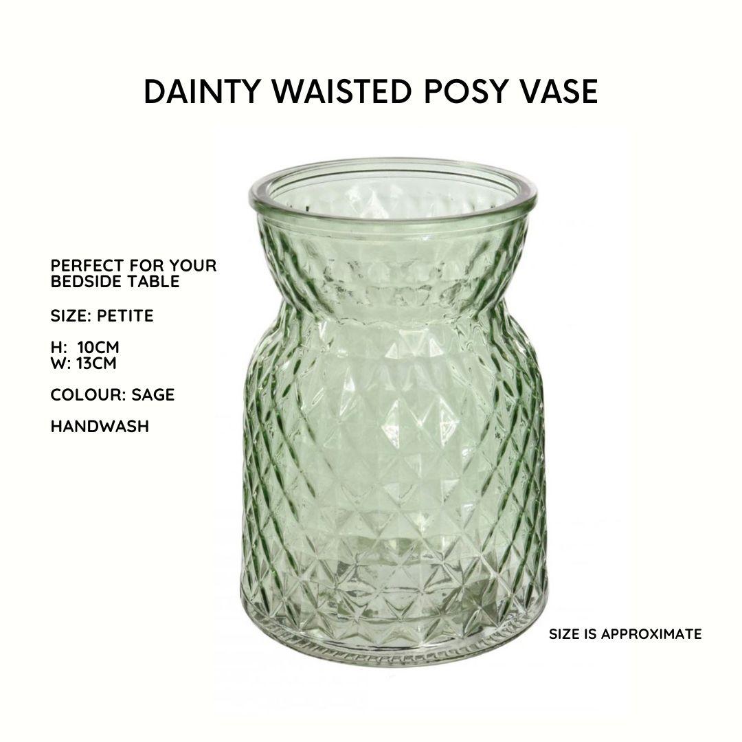 Pair Green Posy Vases